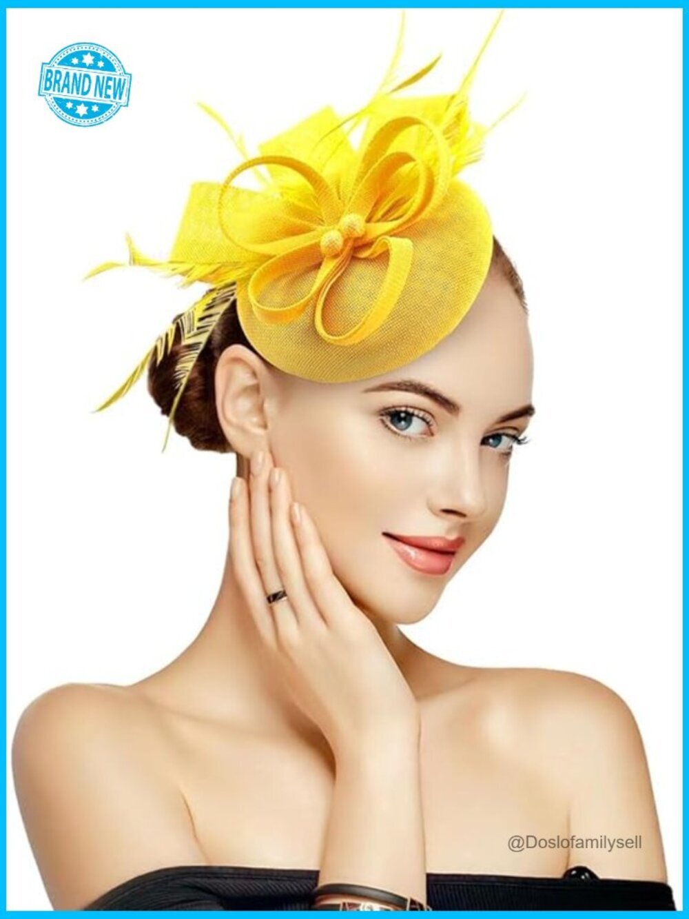 Women's Handmade Fascinator Hat with Feather Hair Clip Elegant Derby Pillbox